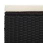 vidaXL Hocker mit Kissen Schwarz 40x30x40 cm Poly Rattan vidaXL Hocker mit Kissen Schwarz 40x30x40 cm Poly Rattan