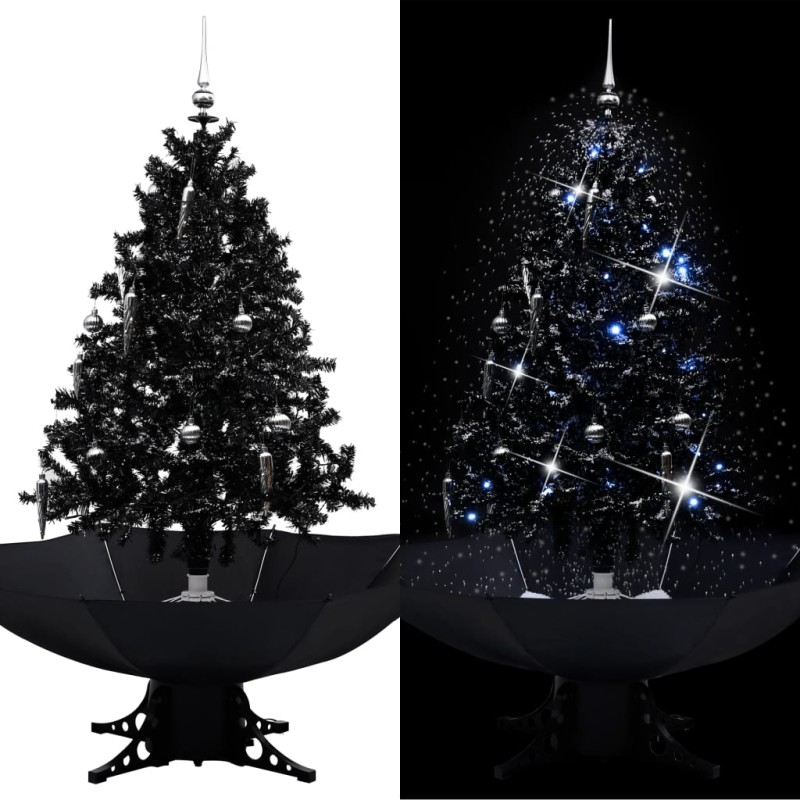 vidaXL Schneiender Weihnachtsbaum mit Schirmfuß Schwarz 140 cm PVC vidaXL Schneiender Weihnachtsbaum mit Schirmfuß Schwarz 140 cm PVC