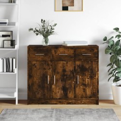 vidaXL Sideboard Räuchereiche 91x28x75 cm Holzwerkstoff