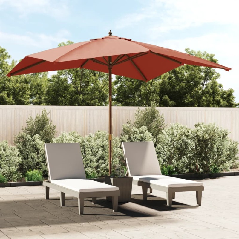 vidaXL Sonnenschirm mit Holzmast Terrakotta 300x300x273 cm vidaXL Sonnenschirm mit Holzmast Terrakotta 300x300x273 cm