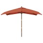 vidaXL Sonnenschirm mit Holzmast Terrakotta 300x300x273 cm vidaXL Sonnenschirm mit Holzmast Terrakotta 300x300x273 cm