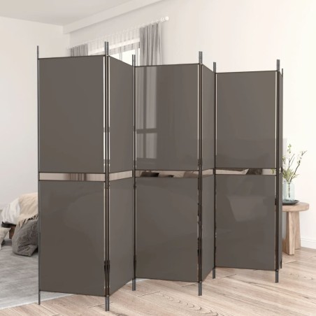 vidaXL 6-tlg. Paravent Anthrazit 300x180 cm Stoff