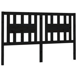 vidaXL Kopfteil Schwarz 126x4x100 cm Massivholz Kiefer