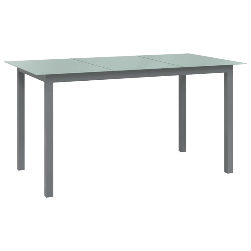vidaXL Gartentisch Hellgrau 150x90x74 cm Aluminium und Glas vidaXL Gartentisch Hellgrau 150x90x74 cm Aluminium und Glas
