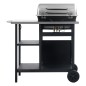 Gasgrill mit Beistelltisch auf 3 Ebenen Schwarz und Silbern Gasgrill mit Beistelltisch auf 3 Ebenen Schwarz und Silbern