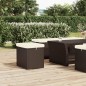 vidaXL Hocker mit Kissen Braun 40x30x40 cm Poly Rattan vidaXL Hocker mit Kissen Braun 40x30x40 cm Poly Rattan