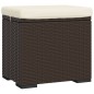 vidaXL Hocker mit Kissen Braun 40x30x40 cm Poly Rattan vidaXL Hocker mit Kissen Braun 40x30x40 cm Poly Rattan