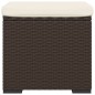 vidaXL Hocker mit Kissen Braun 40x30x40 cm Poly Rattan vidaXL Hocker mit Kissen Braun 40x30x40 cm Poly Rattan