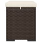 vidaXL Hocker mit Kissen Braun 40x30x40 cm Poly Rattan vidaXL Hocker mit Kissen Braun 40x30x40 cm Poly Rattan