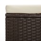vidaXL Hocker mit Kissen Braun 40x30x40 cm Poly Rattan vidaXL Hocker mit Kissen Braun 40x30x40 cm Poly Rattan
