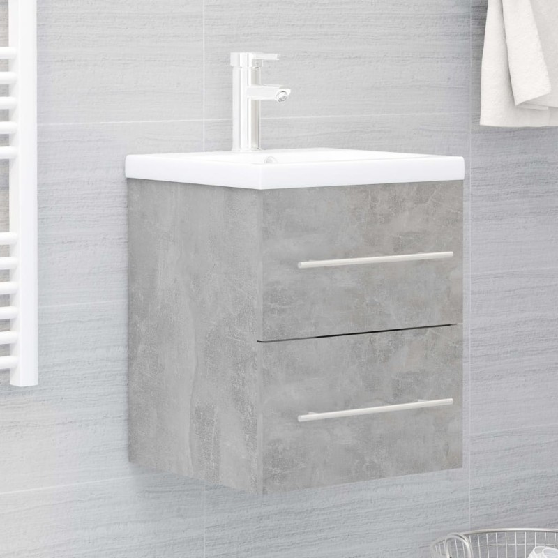 vidaXL Waschbeckenunterschrank Betongrau 41x38,5x48 cm Holzwerkstoff vidaXL Waschbeckenunterschrank Betongrau 41x38,5x48 cm Holzwerkstoff