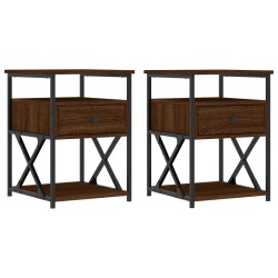 vidaXL Nachttische 2 Stk. Braun Eichen-Optik 40x42x55 cm Holzwerkstoff