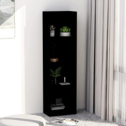vidaXL Bücherregal 4 Fächer Schwarz 40x24x142 cm Holzwerkstoff