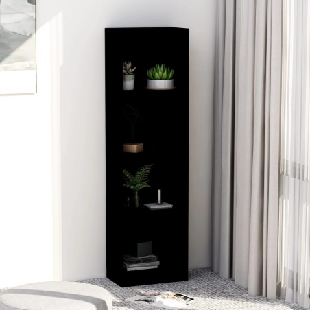 vidaXL Bücherregal 4 Fächer Schwarz 40x24x142 cm Holzwerkstoff