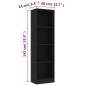 vidaXL Bücherregal 4 Fächer Schwarz 40x24x142 cm Holzwerkstoff vidaXL Bücherregal 4 Fächer Schwarz 40x24x142 cm Holzwerkstoff