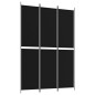 vidaXL 3-tlg. Paravent Schwarz 150x220 cm Stoff vidaXL 3-tlg. Paravent Schwarz 150x220 cm Stoff