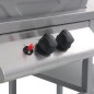 Gasgrill mit Beistelltisch auf 3 Ebenen Silbern Gasgrill mit Beistelltisch auf 3 Ebenen Silbern