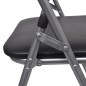 vidaXL Klappbare Esszimmerstühle 6 Stk. Schwarz Kunstleder und Stahl vidaXL Klappbare Esszimmerstühle 6 Stk. Schwarz Kunstleder und Stahl