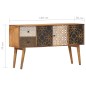 vidaXL Sideboard mit Druckmuster 130×30×70 cm Massivholz Mango vidaXL Sideboard mit Druckmuster 130×30×70 cm Massivholz Mango