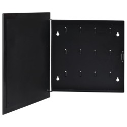 vidaXL Schlüsselkasten mit Magnettafel Schwarz 35x35x5,5 cm