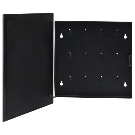 vidaXL Schlüsselkasten mit Magnettafel Schwarz 35x35x5,5 cm