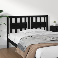 vidaXL Kopfteil Schwarz 125,5x4x100 cm Massivholz Kiefer