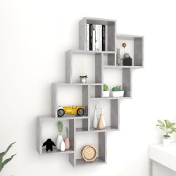 vidaXL Würfelregal Betongrau 90x15x119 cm Holzwerkstoff