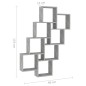 vidaXL Würfelregal Betongrau 90x15x119 cm Holzwerkstoff vidaXL Würfelregal Betongrau 90x15x119 cm Holzwerkstoff