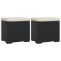 vidaXL Hocker mit Kissen 2 Stk. Schwarz 40x30x40 cm Poly Rattan vidaXL Hocker mit Kissen 2 Stk. Schwarz 40x30x40 cm Poly Rattan