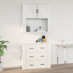 vidaXL Wandschrank Hochglanz-Weiß 80x33x80 cm Holzwerkstoff