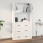 vidaXL Wandschrank Hochglanz-Weiß 80x33x80 cm Holzwerkstoff vidaXL Wandschrank Hochglanz-Weiß 80x33x80 cm Holzwerkstoff