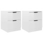 vidaXL Nachttische 2 Stk. Hochglanz-Weiß 40x40x50 cm Spanplatte vidaXL Nachttische 2 Stk. Hochglanz-Weiß 40x40x50 cm Spanplatte