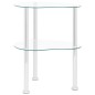 vidaXL Beistelltisch mit 2 Ablagen Transparent 38x38x50 cm Hartglas vidaXL Beistelltisch mit 2 Ablagen Transparent 38x38x50 cm Hartglas