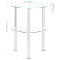 vidaXL Beistelltisch mit 2 Ablagen Transparent 38x38x50 cm Hartglas vidaXL Beistelltisch mit 2 Ablagen Transparent 38x38x50 cm Hartglas