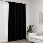 vidaXL Verdunkelungsvorhänge mit Haken Leinenoptik Schwarz 290x245cm vidaXL Verdunkelungsvorhänge mit Haken Leinenoptik Schwarz 290x245cm