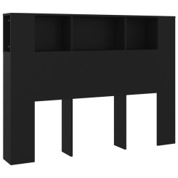 vidaXL Kopfteil mit Ablagen Schwarz 140x18,5x104,5 cm