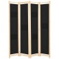 vidaXL 4-teiliger Raumteiler Schwarz 160 x 170 x 4 cm Stoff