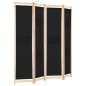 vidaXL 4-teiliger Raumteiler Schwarz 160 x 170 x 4 cm Stoff