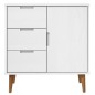vidaXL Sideboard MOLDE Weiß 76,5x40x80 cm Massivholz Kiefer vidaXL Sideboard MOLDE Weiß 76,5x40x80 cm Massivholz Kiefer