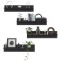 vidaXL Wandregale 4 Stk. Grau 80x11,5x18 cm Holzwerkstoff vidaXL Wandregale 4 Stk. Grau 80x11,5x18 cm Holzwerkstoff
