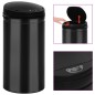 vidaXL Automatischer Sensor-Mülleimer 50 L Kohlenstoffstahl Schwarz vidaXL Automatischer Sensor-Mülleimer 50 L Kohlenstoffstahl Schwarz