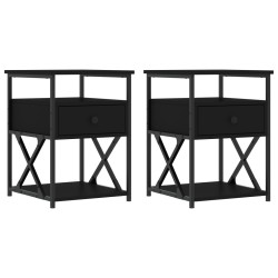 vidaXL Nachttische 2 Stk. Schwarz 40x42x55 cm Holzwerkstoff