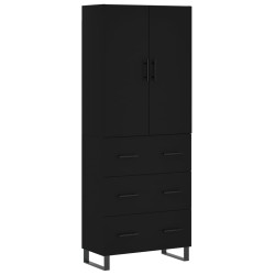 Highboard Schwarz 69,5x34x180 cm Holzwerkstoff