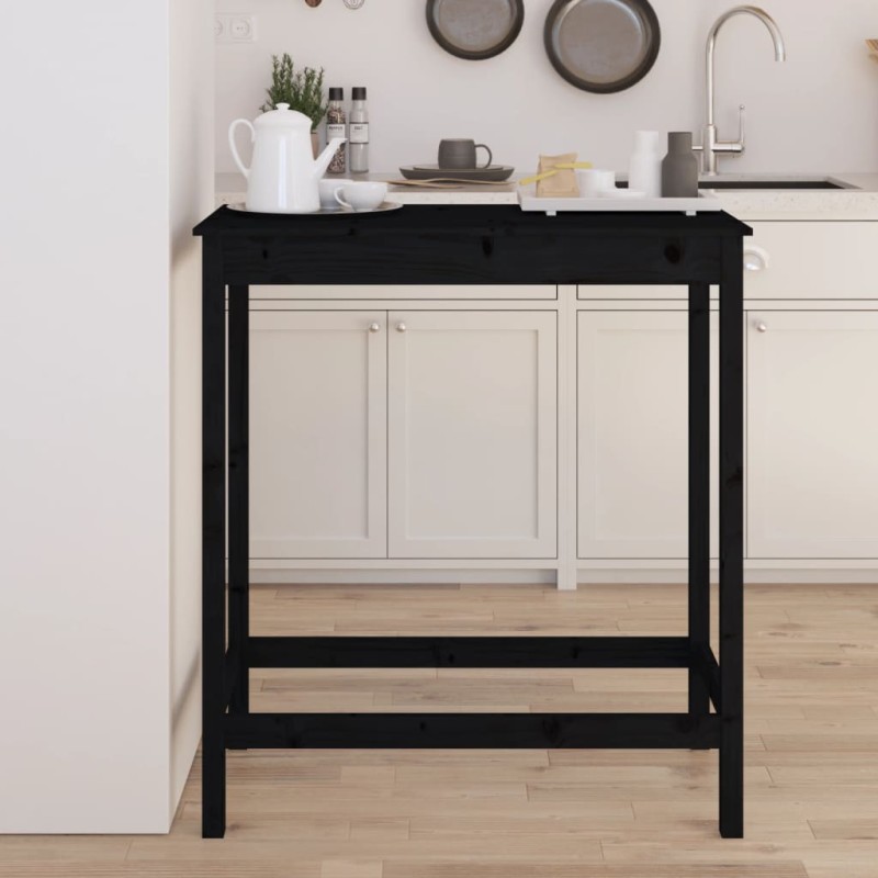 vidaXL Bartisch Schwarz 100x50x110 cm Massivholz Kiefer vidaXL Bartisch Schwarz 100x50x110 cm Massivholz Kiefer