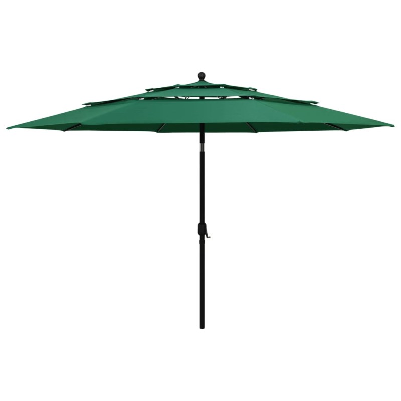 vidaXL Sonnenschirm mit Aluminium-Mast 3-lagig Grün 3,5 m vidaXL Sonnenschirm mit Aluminium-Mast 3-lagig Grün 3,5 m