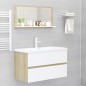vidaXL Badspiegel Weiß und Sonoma-Eiche 80x10,5x37cm Holzwerkstoff vidaXL Badspiegel Weiß und Sonoma-Eiche 80x10,5x37cm Holzwerkstoff
