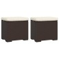 vidaXL Hocker mit Kissen 2 Stk. Braun 40x30x40 cm Poly Rattan vidaXL Hocker mit Kissen 2 Stk. Braun 40x30x40 cm Poly Rattan