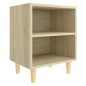vidaXL Nachttische 2 Stk. Massivholz-Beinen Sonoma-Eiche 40x30x50cm vidaXL Nachttische 2 Stk. Massivholz-Beinen Sonoma-Eiche 40x30x50cm