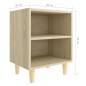 vidaXL Nachttische 2 Stk. Massivholz-Beinen Sonoma-Eiche 40x30x50cm vidaXL Nachttische 2 Stk. Massivholz-Beinen Sonoma-Eiche 40x30x50cm