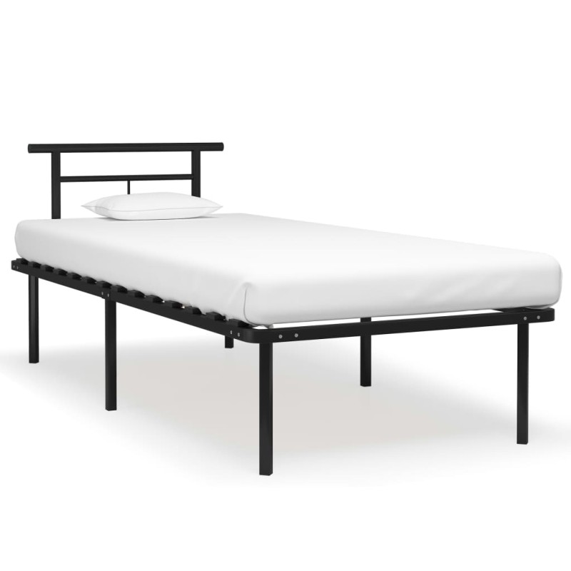 vidaXL Bettgestell Schwarz Metall 90x200 cm vidaXL Bettgestell Schwarz Metall 90x200 cm